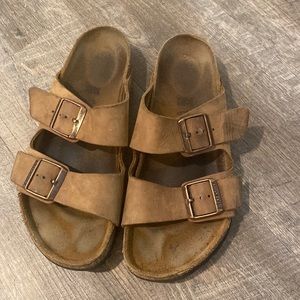 Birkenstock sandal; Size US 8 EU 39; worn but hold up well.